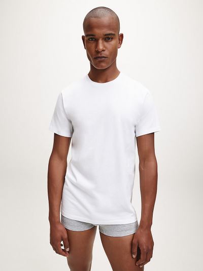 Calvin Klein Ruhák HU098631 | Calvin Klein Cotton Classics Férfi Póló Fekete / Fehér / Szürke